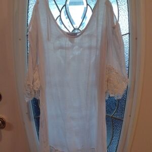 VENUS White Lace Sleeve Cover-Up